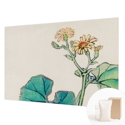 Vliesbehang fotobehang met bloemen- en bladmotief