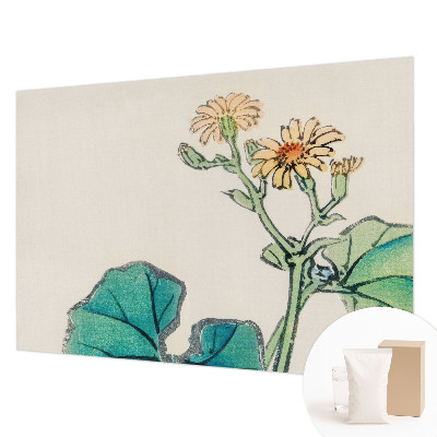 Vliesbehang fotobehang Bloem en bladeren