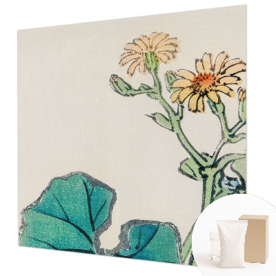 Vliesbehang fotobehang Bloem en bladeren