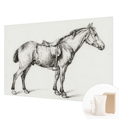 Fotobehang vlies met een schets van een paard