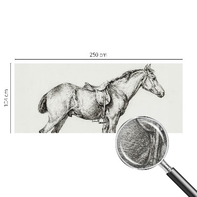 Fotobehang vlies met een schets van een paard
