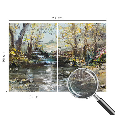 Vliesbehang fotobehang woonkamer Bosbeek