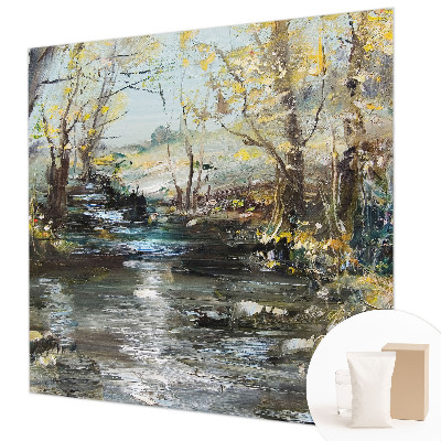 Vliesbehang fotobehang woonkamer Bosbeek