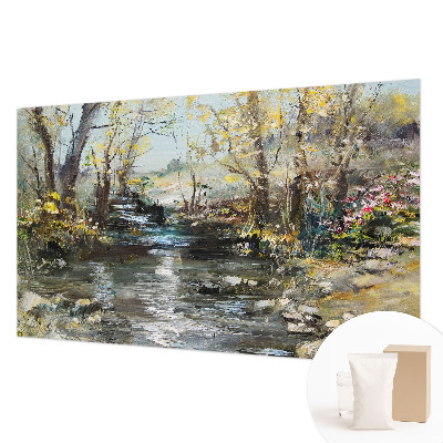 Vliesbehang fotobehang woonkamer Bosbeek