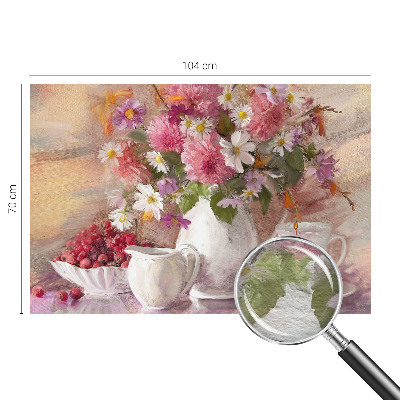 Muurbehang met een dessin van wilde bloemen