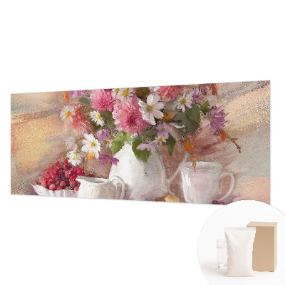 Muurbehang met een dessin van wilde bloemen
