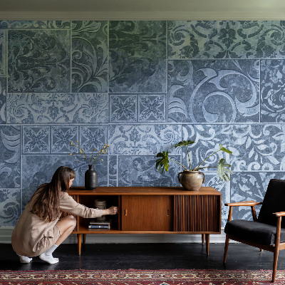Hoogwaardig fotobehang met plantenornamenten als motief
