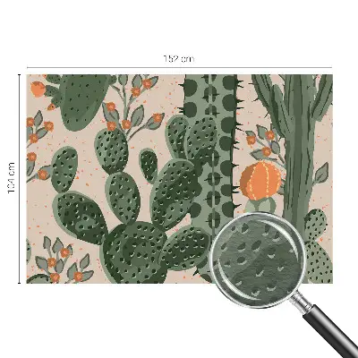 Vlies fotobehang met een motief van groene cactussen