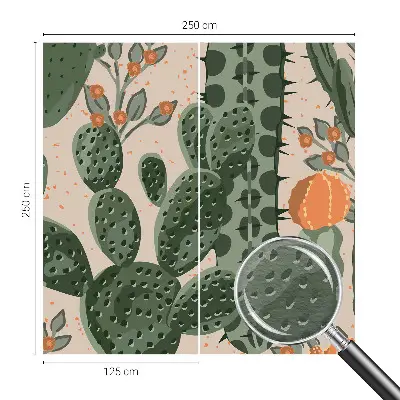 Vlies fotobehang met een motief van groene cactussen