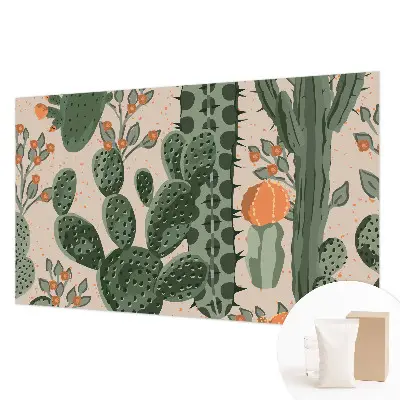 Vlies fotobehang met een motief van groene cactussen