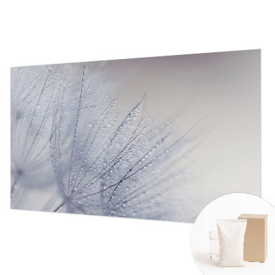 Vliesbehang fotobehang met een motief van dauwige paardenbloemen