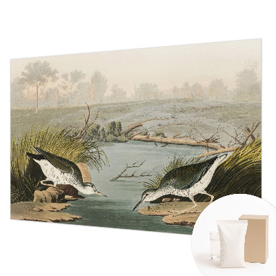 Fotobehang woonkamer met een vredig landschap als print