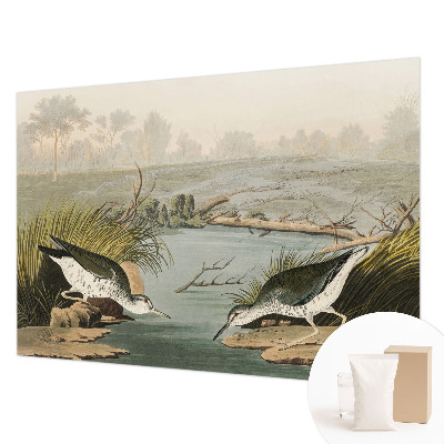 Fotobehang woonkamer met een vredig landschap als print