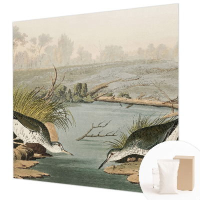 Fotobehang woonkamer met een vredig landschap als print