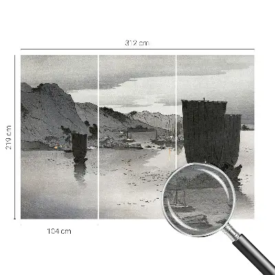 Fotobehang voor slaapkamer met het motief 'Avondbaai'