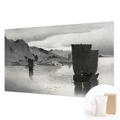 Fotobehang voor slaapkamer met het motief 'Avondbaai'