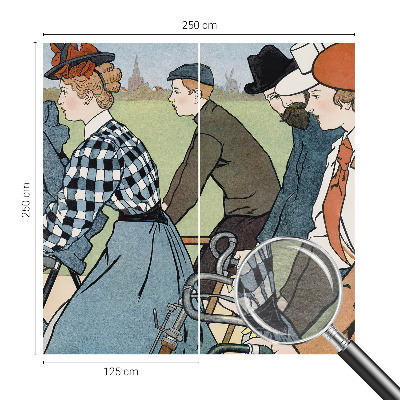 Fotobehang voor de slaapkamer Vintage fietsers