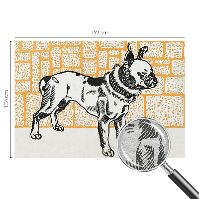 Fotobehang voor de woonkamer Retro hond