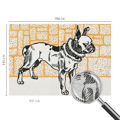 Fotobehang voor de woonkamer Retro hond