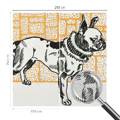 Fotobehang voor de woonkamer Retro hond