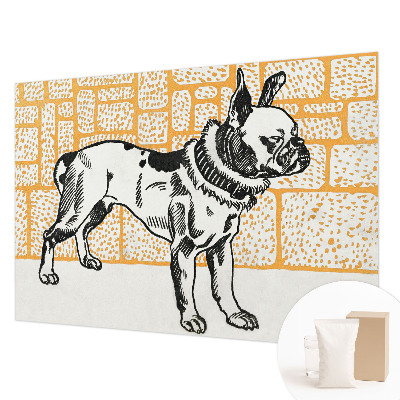 Fotobehang voor de woonkamer Retro hond