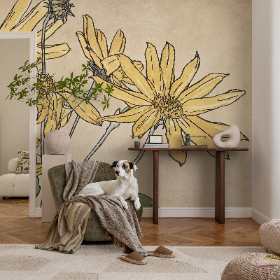 Premium fotobehang Aquarel bloemen