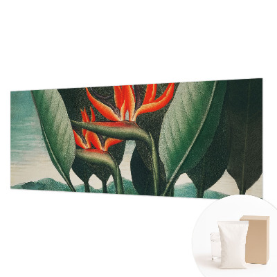 Sfeervol fotobehang met een patroon van exotische bloemen