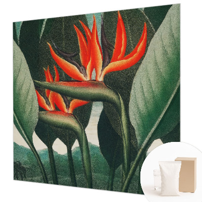 Sfeervol fotobehang met een patroon van exotische bloemen