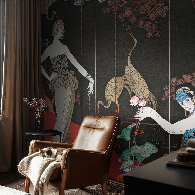 Vliesbehang Fotobehang Woonkamer met een elegante scène