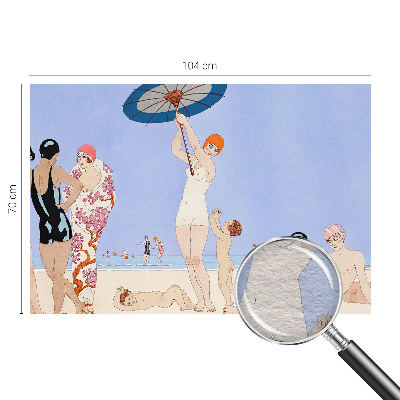 Vlies fotobehang op maat met retro strandmotief