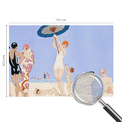 Vlies fotobehang op maat met retro strandmotief