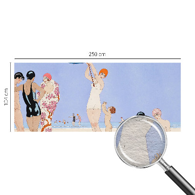 Vlies fotobehang op maat met retro strandmotief