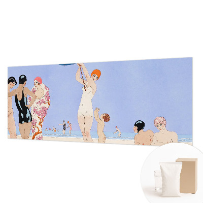 Vlies fotobehang op maat met retro strandmotief