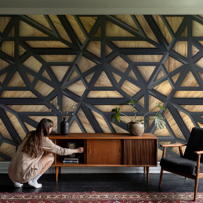 Muurbehang met geometrisch patroon