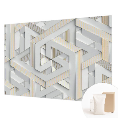 Fotobehang op maat met illusoire vormen als dessin