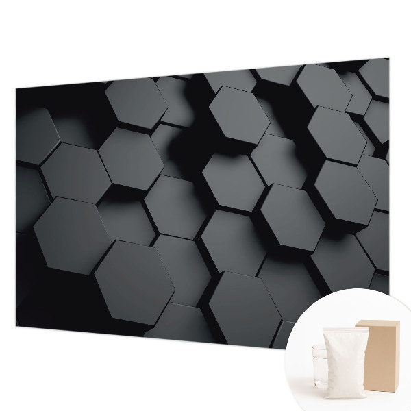 Behang met print 3D-zeshoeken