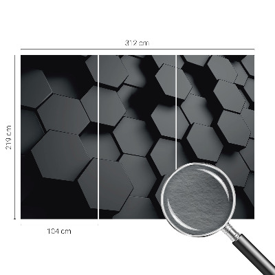 Behang met print 3D-zeshoeken