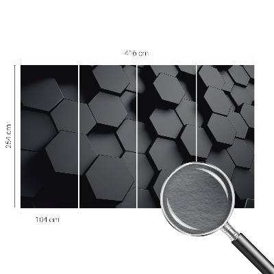 Behang met print 3D-zeshoeken