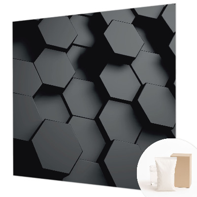 Behang met print 3D-zeshoeken