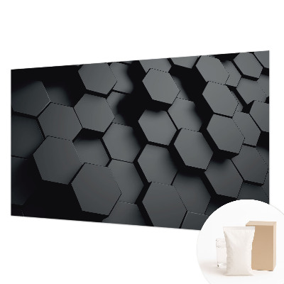 Behang met print 3D-zeshoeken