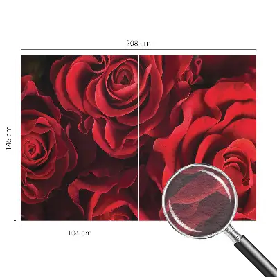 Naadloos fotobehang met een print van rode rozen