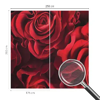 Naadloos fotobehang met een print van rode rozen