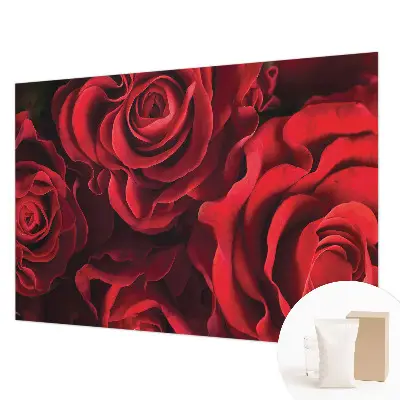 Naadloos fotobehang met een print van rode rozen
