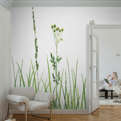 Fotobehang voor slaapkamer met een subtiel bloemenmotief