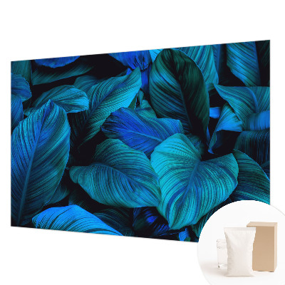 Fotobehang voor de slaapkamer Blauwe bladeren