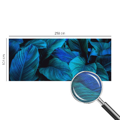 Fotobehang voor de slaapkamer Blauwe bladeren