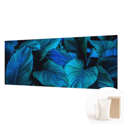 Fotobehang voor de slaapkamer Blauwe bladeren
