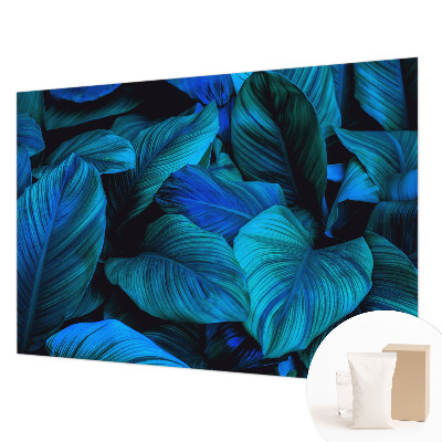 Fotobehang voor de slaapkamer Blauwe bladeren
