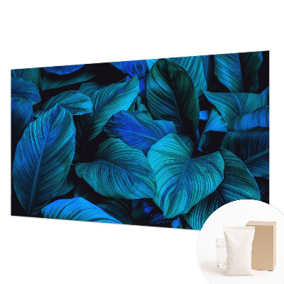 Fotobehang voor de slaapkamer Blauwe bladeren