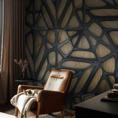 Uniek fotobehang Houten net